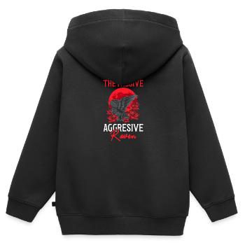 Mythologie Seele Hugin - Kinder Premium Organic Zip Hoodie - Schwarz - Hinten - AI Model Kid Male (0cm)