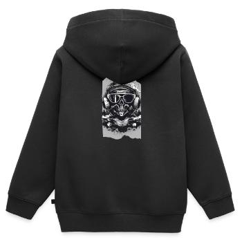 SkullGroove Beats 2 - Undead Kopfhörer Metall - Kinder Premium Organic Zip Hoodie - Schwarz - Hinten - AI Model Kid Male (0cm)