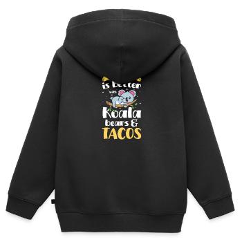 Eukalyptus Tierschutz Wald - Kinder Premium Organic Zip Hoodie - Schwarz - Hinten - AI Model Kid Male (0cm)
