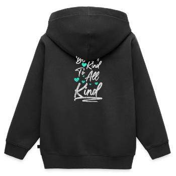 Ernährung Lebensweise Einstellung Ethik - Kinder Premium Organic Zip Hoodie - Schwarz - Hinten - AI Model Kid Male (0cm)