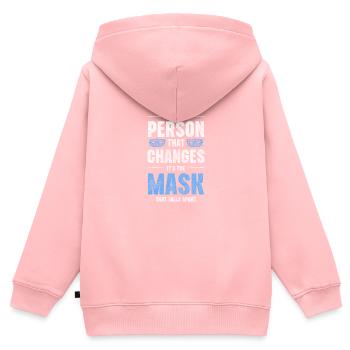 Maskenball Kostüm Unbekannt Schutz - Kinder Premium Organic Zip Hoodie - Rosa - Hinten - AI Model Kid Female (0cm)