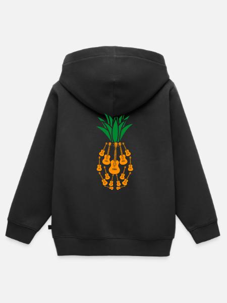 Ukulele - Kinder Premium Organic Zip Hoodie - Schwarz