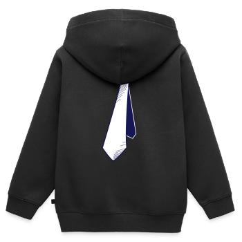 Krawatte Schatten Bewegung - Kinder Premium Organic Zip Hoodie - Schwarz - Hinten - AI Model Kid Male (0cm)