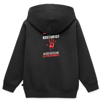 Mein Kostüm Ist In Der Wäsche Blutverschmiert - Kinder Premium Organic Zip Hoodie - Schwarz - Hinten - AI Model Kid Male (0cm)
