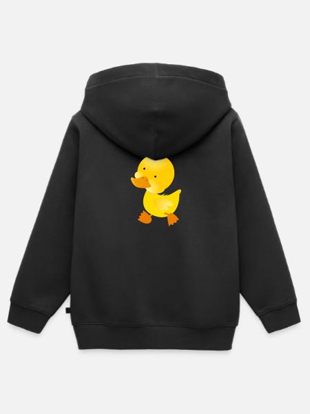 Ente - Kinder Premium Organic Zip Hoodie - Schwarz