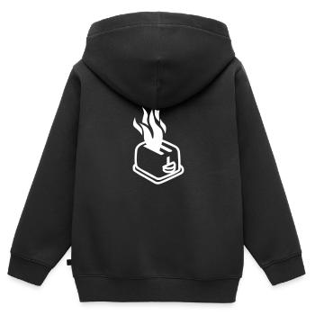 Burning toaster - Kids Premium Organic Zip-up Hoodie - black - Back - AI Model Kid Male (0cm)