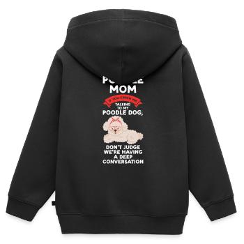 Pudel Pudel Mama Pudel Geschenk - Kinder Premium Organic Zip Hoodie - Schwarz - Hinten - AI Model Kid Male (0cm)