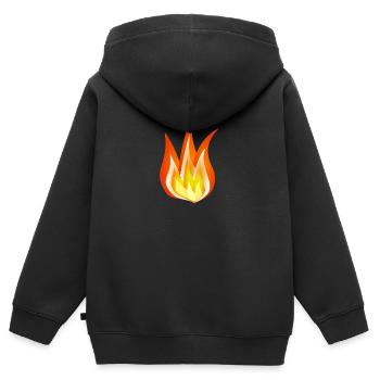 FIRE - Kids Premium Organic Zip-up Hoodie - black - Back - AI Model Kid Male (0cm)