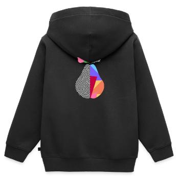 Birne - Kinder Premium Organic Zip Hoodie - Schwarz - Hinten - AI Model Kid Male (0cm)