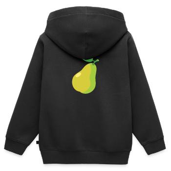 Birne - Kinder Premium Organic Zip Hoodie - Schwarz - Hinten - AI Model Kid Male (0cm)