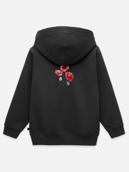 Poppy - Kids Premium Organic Zip-up Hoodie - black