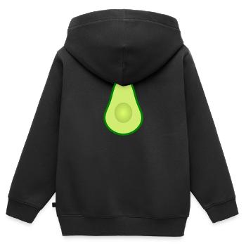 Avocado ohne Kern Design zum personalisieren - Kinder Premium Organic Zip Hoodie - Schwarz - Hinten - AI Model Kid Male (0cm)