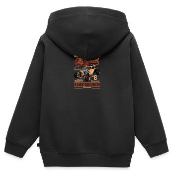 Old School Rockabilly Hot Rod - Sweat Premium à capuche zippé enfant bio - noir - Dos - AI Model Kid Male (0cm)