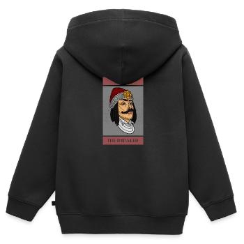 Vlad Tepes Transsilvanien Rumänien Rumänien - Kinder Premium Organic Zip Hoodie - Schwarz - Hinten - AI Model Kid Male (0cm)