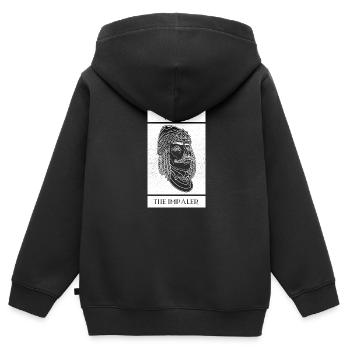 Vlad Tepes Transsilvanien Rumänien Rumänien - Kinder Premium Organic Zip Hoodie - Schwarz - Hinten - AI Model Kid Male (0cm)