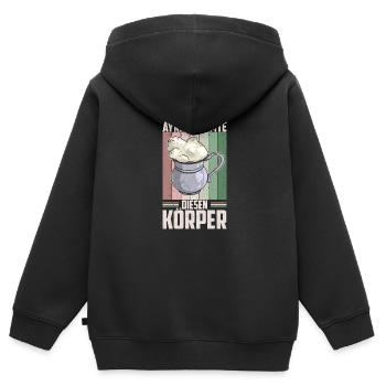 Ayran Döner Kebab Imbiss Getränk Türkei Salz - Kinder Premium Organic Zip Hoodie - Schwarz - Hinten - AI Model Kid Male (0cm)
