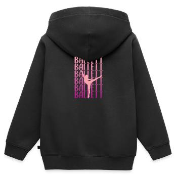 Ballet Ballet Ballet - Sweat Premium à capuche zippé enfant bio - noir - Dos - AI Model Kid Male (0cm)