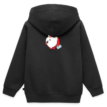 Cute Santa - Sweat Premium à capuche zippé enfant bio - noir - Dos - AI Model Kid Male (0cm)