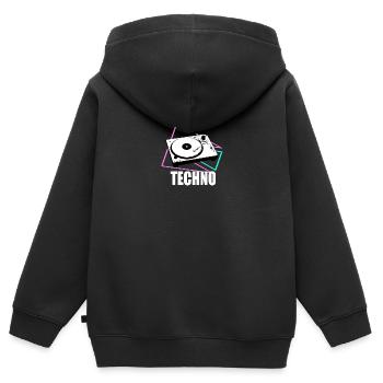 techno decks - Kids Premium Organic Zip-up Hoodie - black - Back - AI Model Kid Male (0cm)
