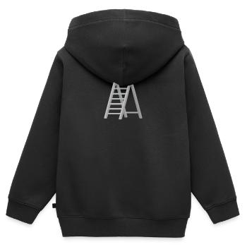 Leiter - Kinder Premium Organic Zip Hoodie - Schwarz - Hinten - AI Model Kid Male (0cm)