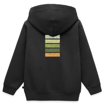 palette de couleurs printemps début de printemps vintage - Sweat Premium à capuche zippé enfant bio - noir - Dos - AI Model Kid Male (0cm)