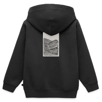 Wellen als Skizze - Kinder Premium Organic Zip Hoodie - Schwarz - Hinten - AI Model Kid Male (0cm)