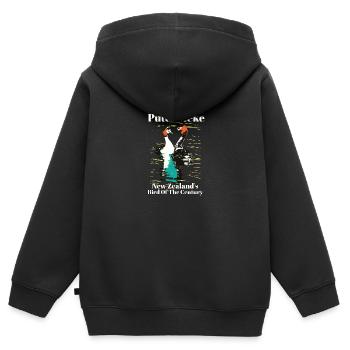 Puteketeke L’oiseau du siècle de Nouvelle-Zélande - Sweat Premium à capuche zippé enfant bio - noir - Dos - AI Model Kid Male (0cm)