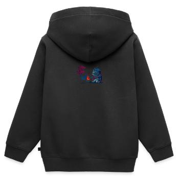 Dark deathtiny - Sweat Premium à capuche zippé enfant bio - noir - Dos - AI Model Kid Male (0cm)