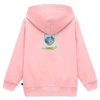 Kleinwalsertaler Bergwelten, le logo officiel - Sweat Premium à capuche zippé enfant bio - rose - Dos - AI Model Kid Female (0cm)