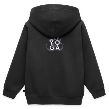 Fokus auf Yoga - Kinder Premium Organic Zip Hoodie - Schwarz - Hinten - AI Model Kid Male (0cm)