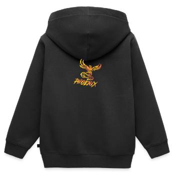 Phönix - Kinder Premium Organic Zip Hoodie - Schwarz - Hinten - AI Model Kid Male (0cm)
