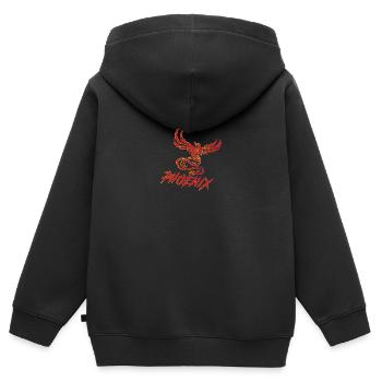 Phönix - Kinder Premium Organic Zip Hoodie - Schwarz - Hinten - AI Model Kid Male (0cm)