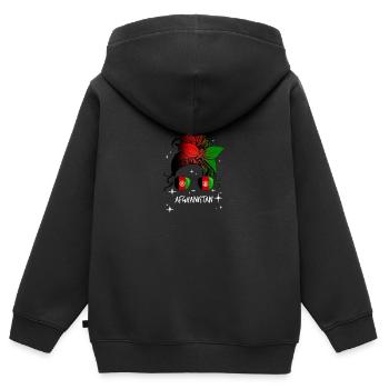 Afghanistan - Kinder Premium Organic Zip Hoodie - Schwarz - Hinten - AI Model Kid Male (0cm)