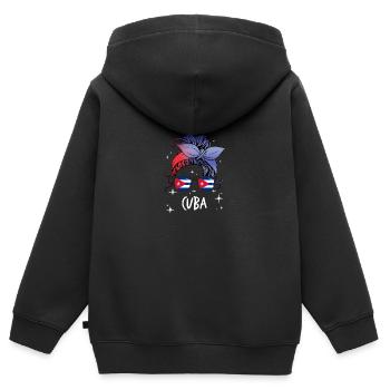 Cuba - Sweat Premium à capuche zippé enfant bio - noir - Dos - AI Model Kid Male (0cm)