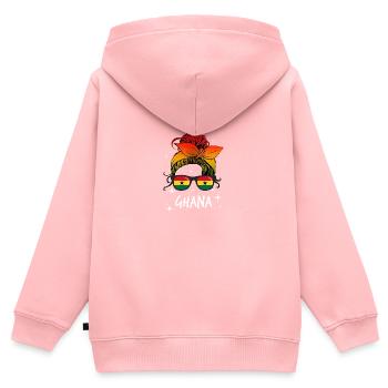 Ghana - Sweat Premium à capuche zippé enfant bio - rose - Dos - AI Model Kid Female (0cm)
