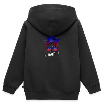 Haiti - Kinder Premium Organic Zip Hoodie - Schwarz - Hinten - AI Model Kid Male (0cm)
