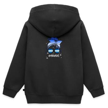 Honduras - Kinder Premium Organic Zip Hoodie - Schwarz - Hinten - AI Model Kid Male (0cm)