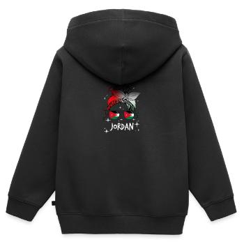 Jordan - Kids Premium Organic Zip-up Hoodie - black - Back - AI Model Kid Male (0cm)
