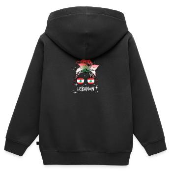 Libanon - Kinder Premium Organic Zip Hoodie - Schwarz - Hinten - AI Model Kid Male (0cm)