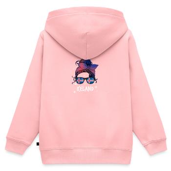 Islande - Sweat Premium à capuche zippé enfant bio - rose - Dos - AI Model Kid Female (0cm)
