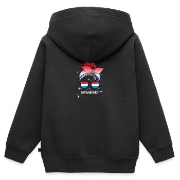 Luxemburg - Kinder Premium Organic Zip Hoodie - Schwarz - Hinten - AI Model Kid Male (0cm)