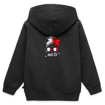 Malte - Sweat Premium à capuche zippé enfant bio - noir - Dos - AI Model Kid Male (0cm)