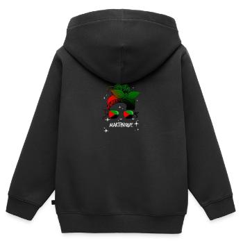 Martinique - Kinder Premium Organic Zip Hoodie - Schwarz - Hinten - AI Model Kid Male (0cm)
