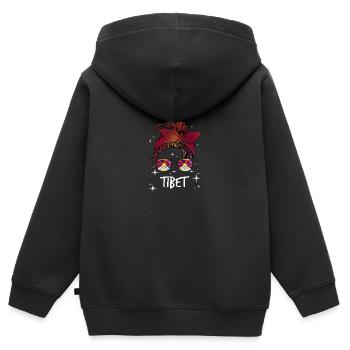 Tibet - Kinder Premium Organic Zip Hoodie - Schwarz - Hinten - AI Model Kid Male (0cm)