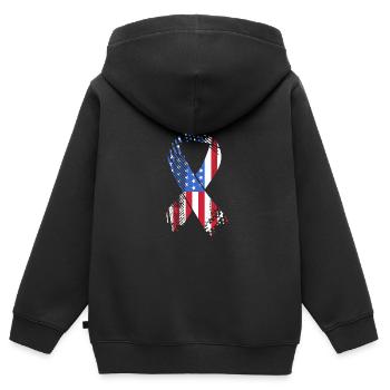 Sclérose en plaques SEP - Sweat Premium à capuche zippé enfant bio - noir - Dos - AI Model Kid Male (0cm)