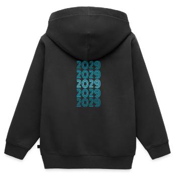 Single 2029 - Sweat Premium à capuche zippé enfant bio - noir - Dos - AI Model Kid Male (0cm)
