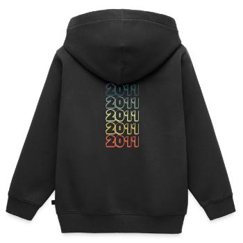 Geburtsjahr 2011 - Kinder Premium Organic Zip Hoodie - Schwarz - Hinten - AI Model Kid Male (0cm)