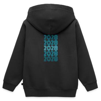 Jungeselle 2028 - Kinder Premium Organic Zip Hoodie - Schwarz - Hinten - AI Model Kid Male (0cm)