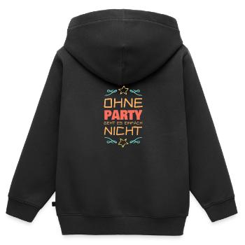 Party Party - Kinder Premium Organic Zip Hoodie - Schwarz - Hinten - AI Model Kid Male (0cm)