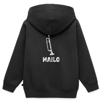 Mailo comme musique de cuivres - Sweat Premium à capuche zippé enfant bio - noir - Dos - AI Model Kid Male (0cm)